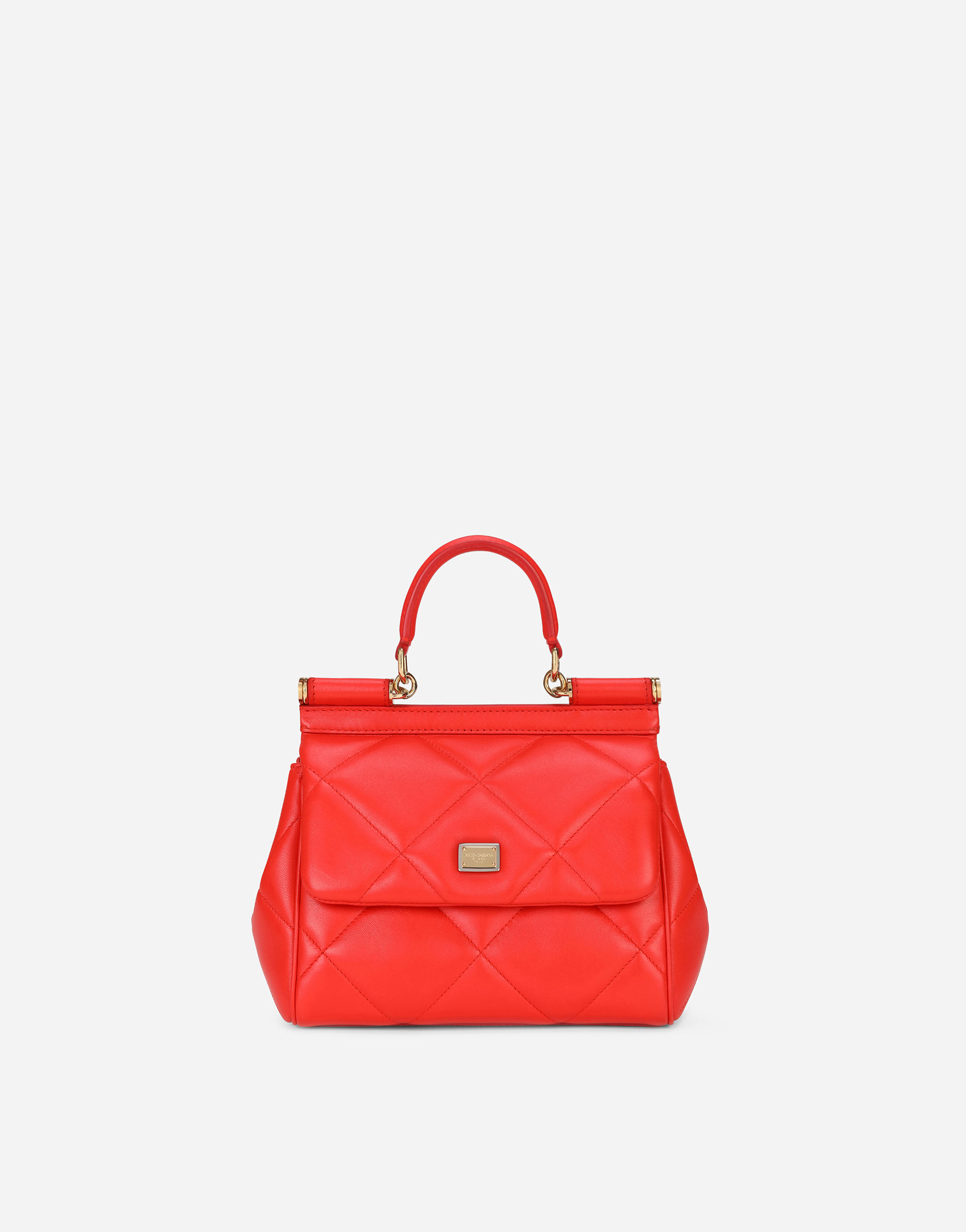 Small Sicily bag in quilted Aria calfskin in Orange