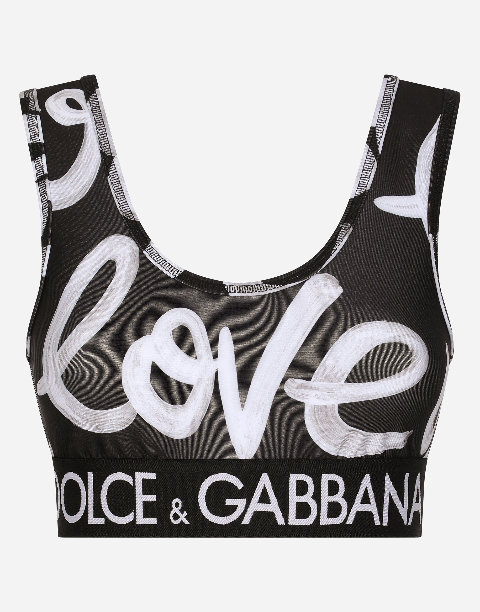 Jersey top with DG Love Yourself print in Multicolor