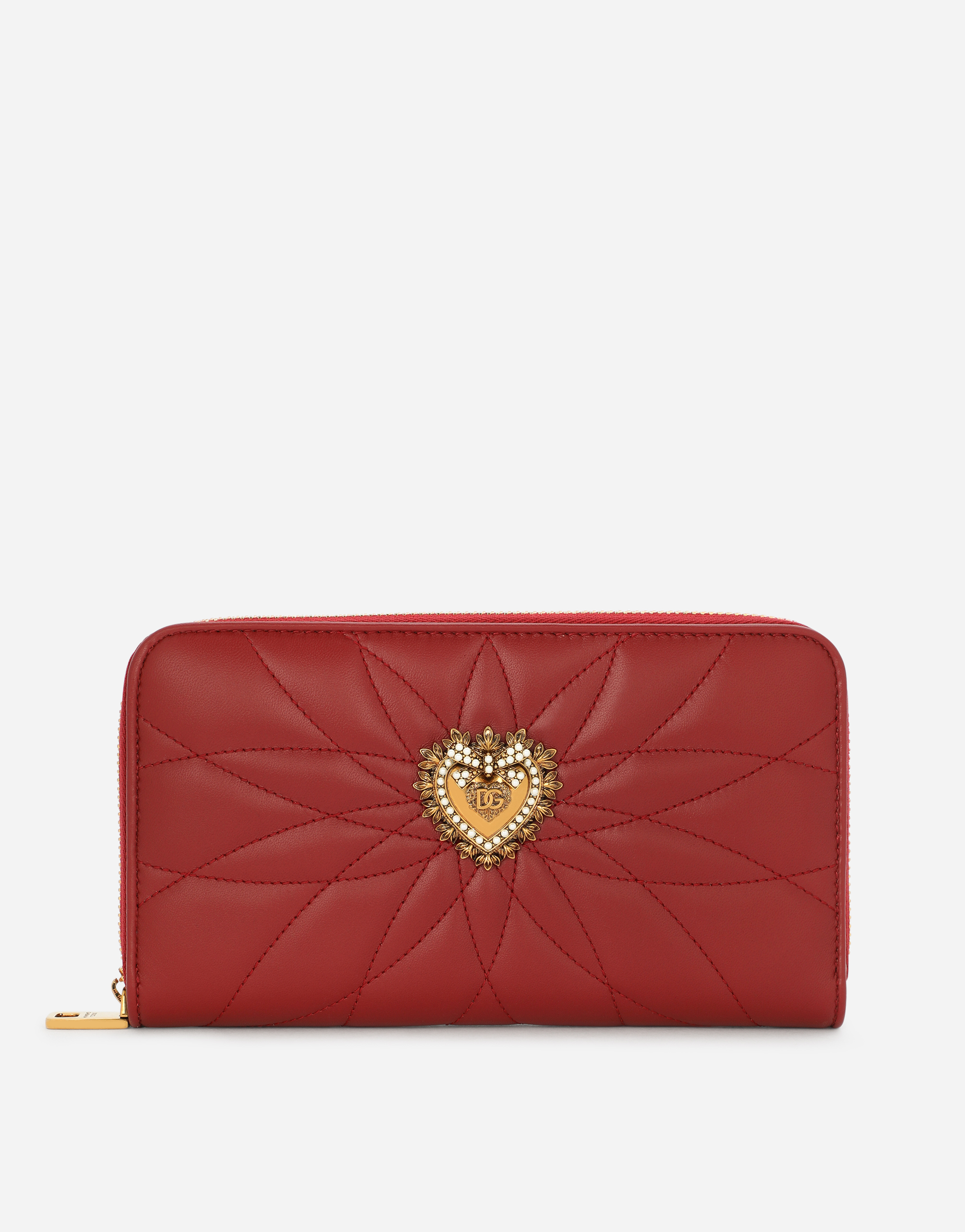 Zip-around Devotion wallet in nappa leather in Red