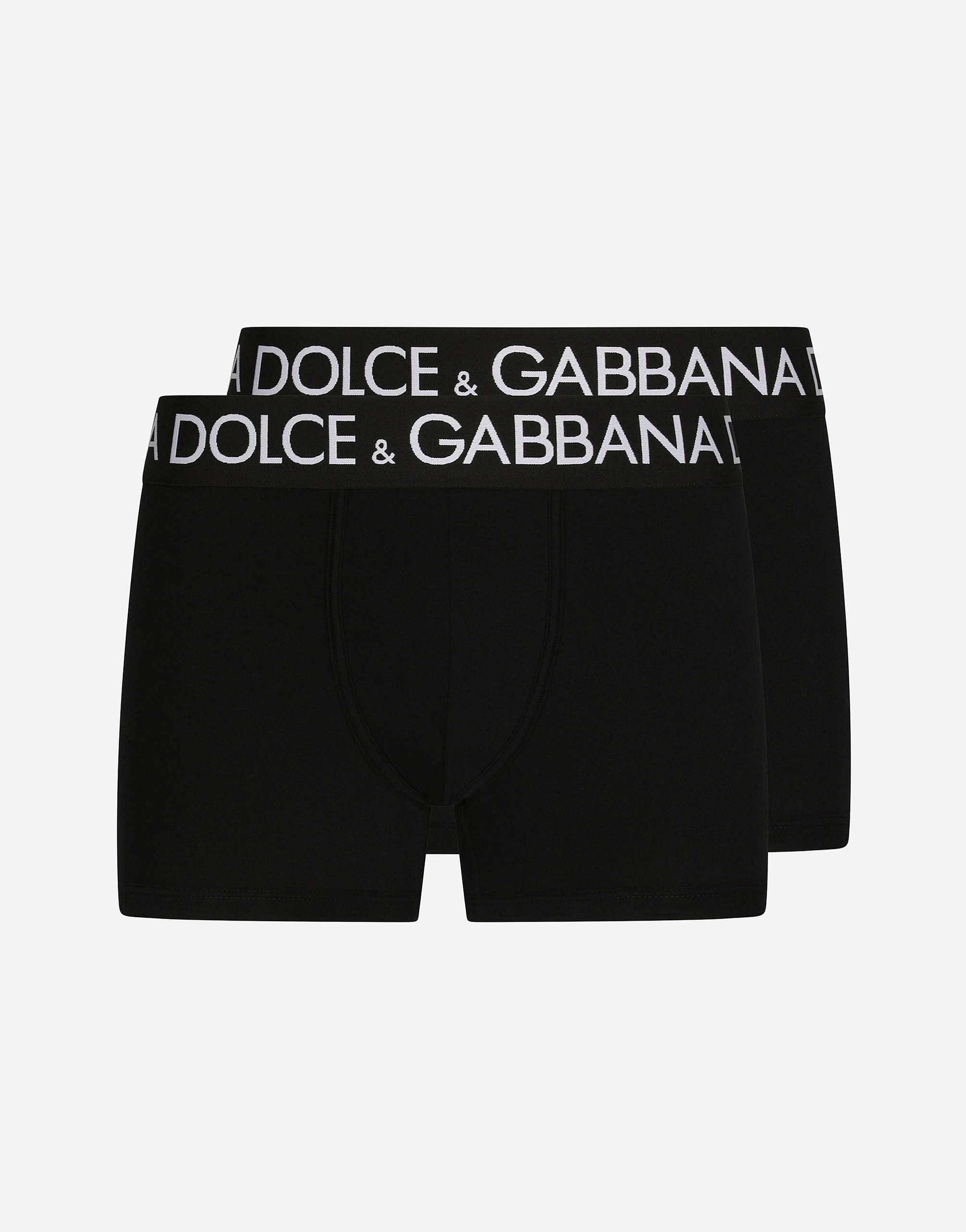 Two-pack cotton jersey boxers in Black