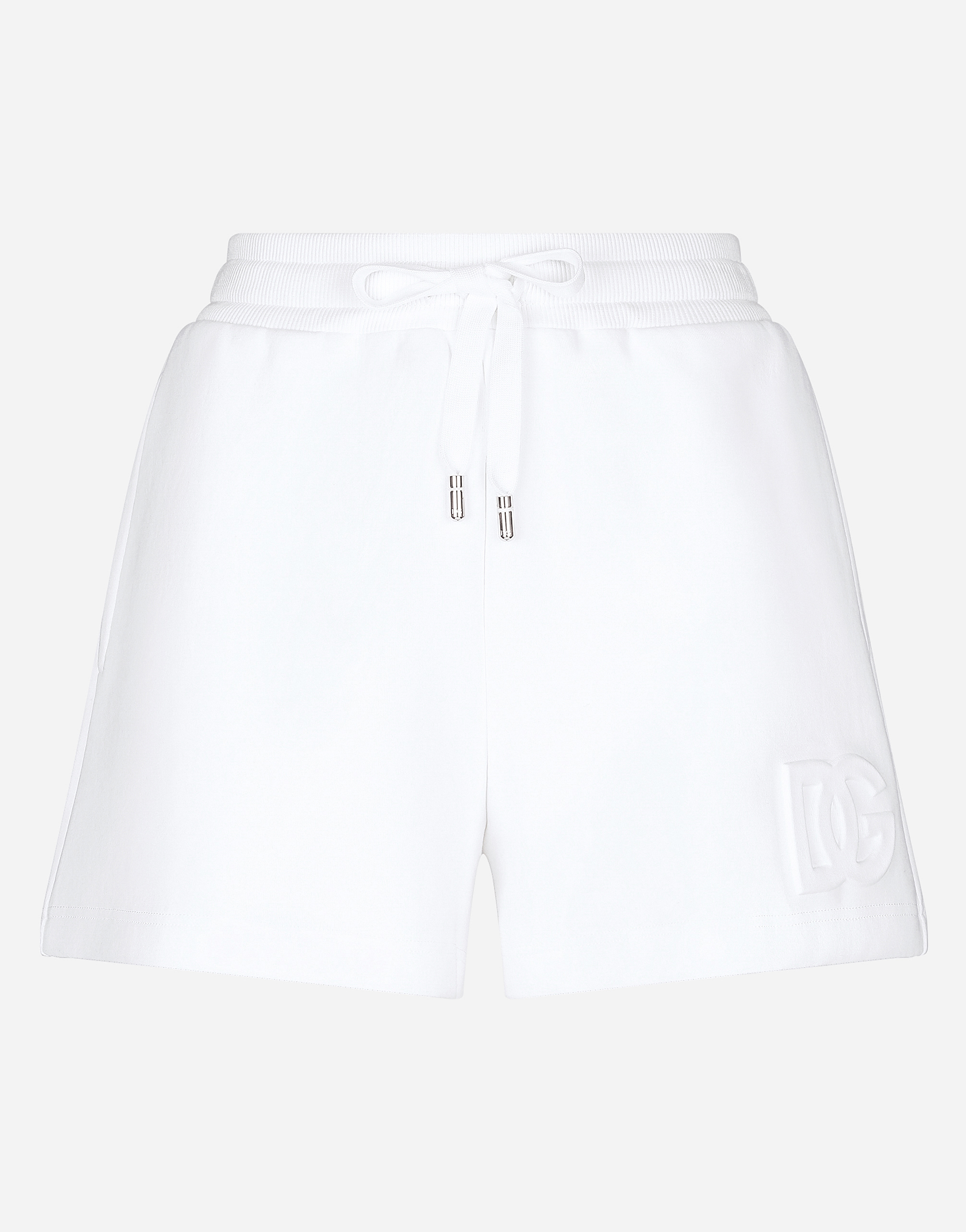 Jersey shorts with embossed DG logo in White