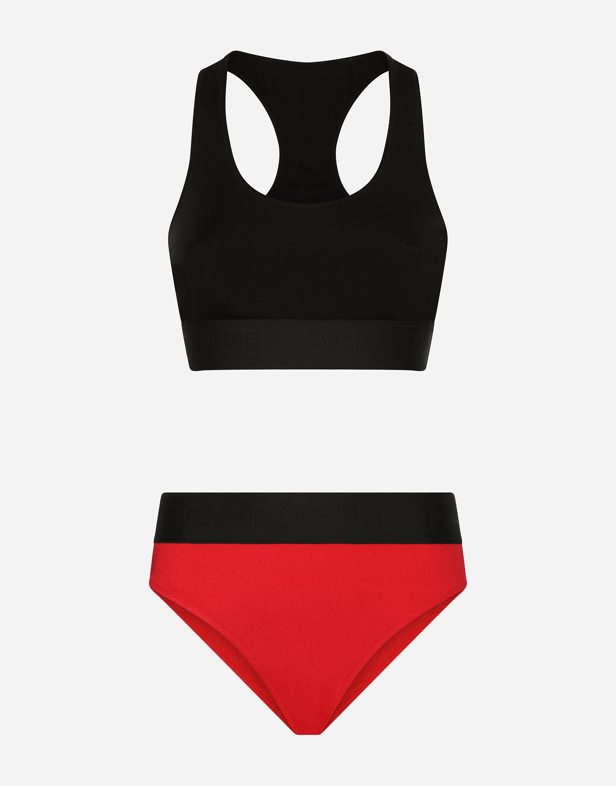 Bikini with branded elastic in Red