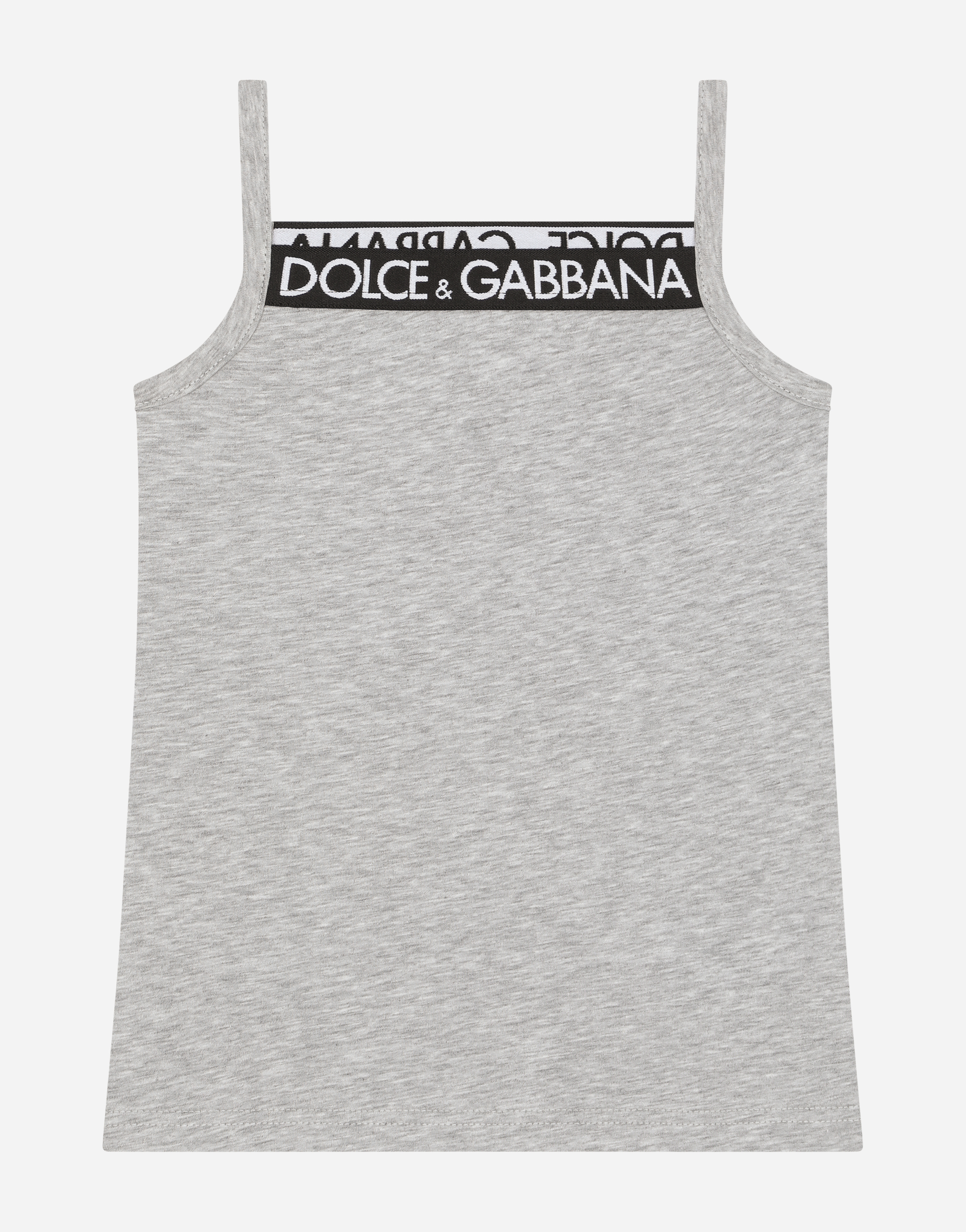 Jersey tank top with Dolce&Gabbana logo in Grey