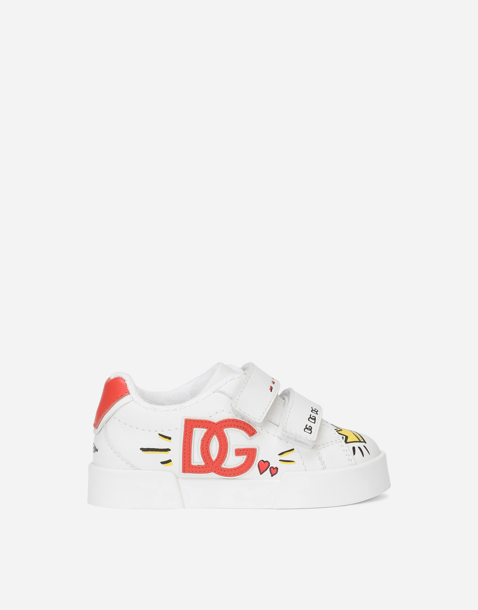 Dolce & Gabbana Babies' First Steps Portofino Light Trainers With Dg Logo In Multicolor