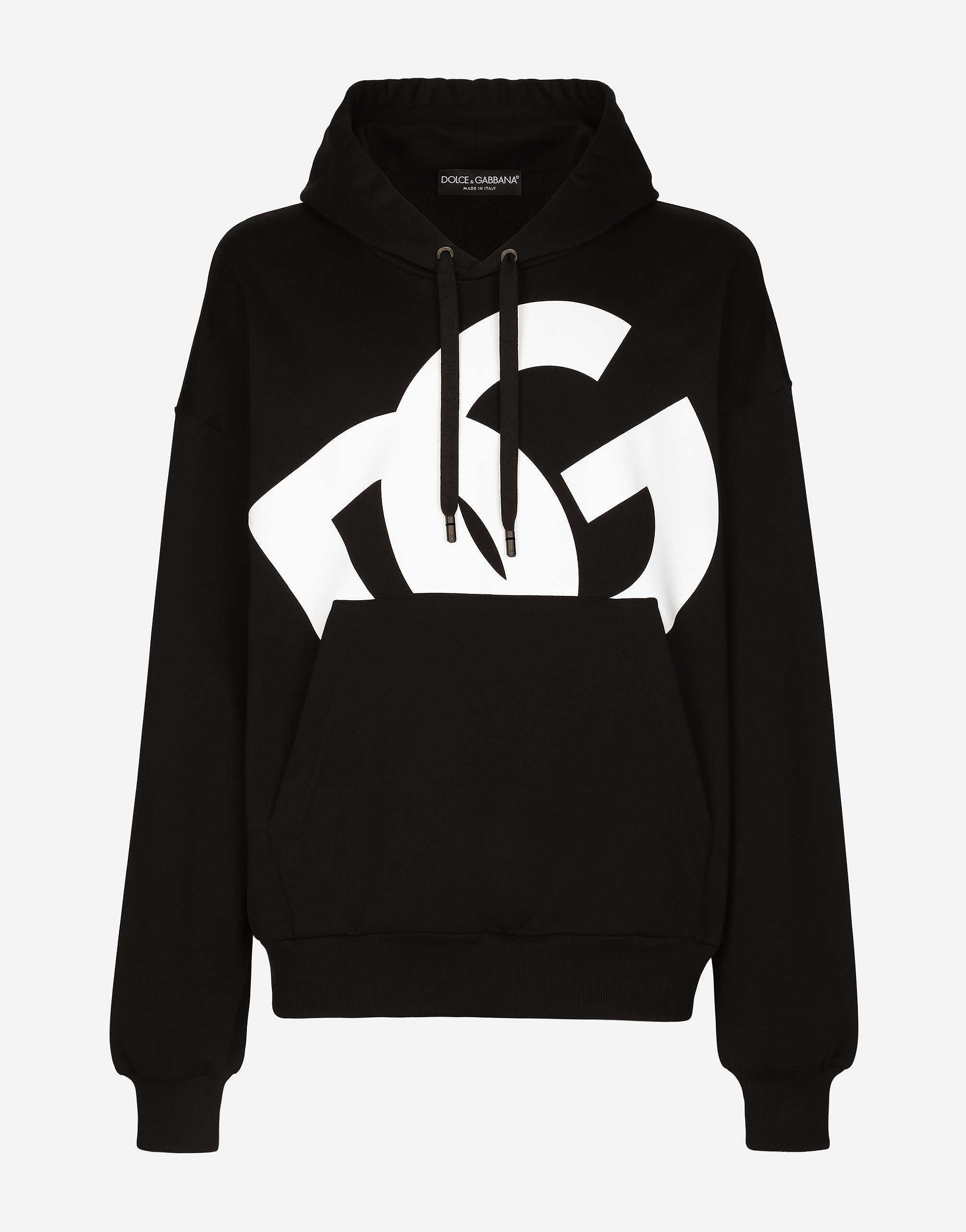 Jersey hoodie with DG print in Black