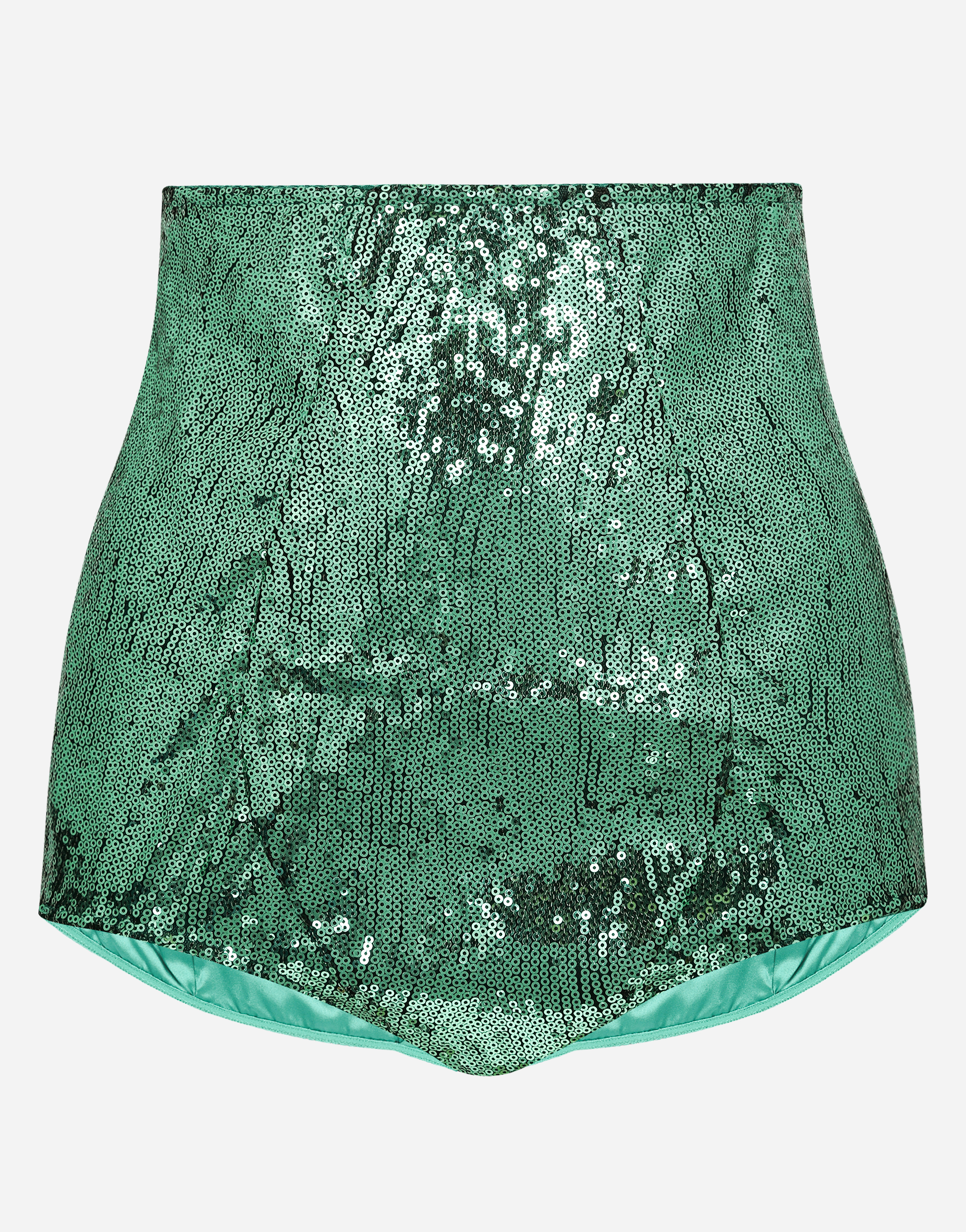 Sequined high-waisted panties in Green