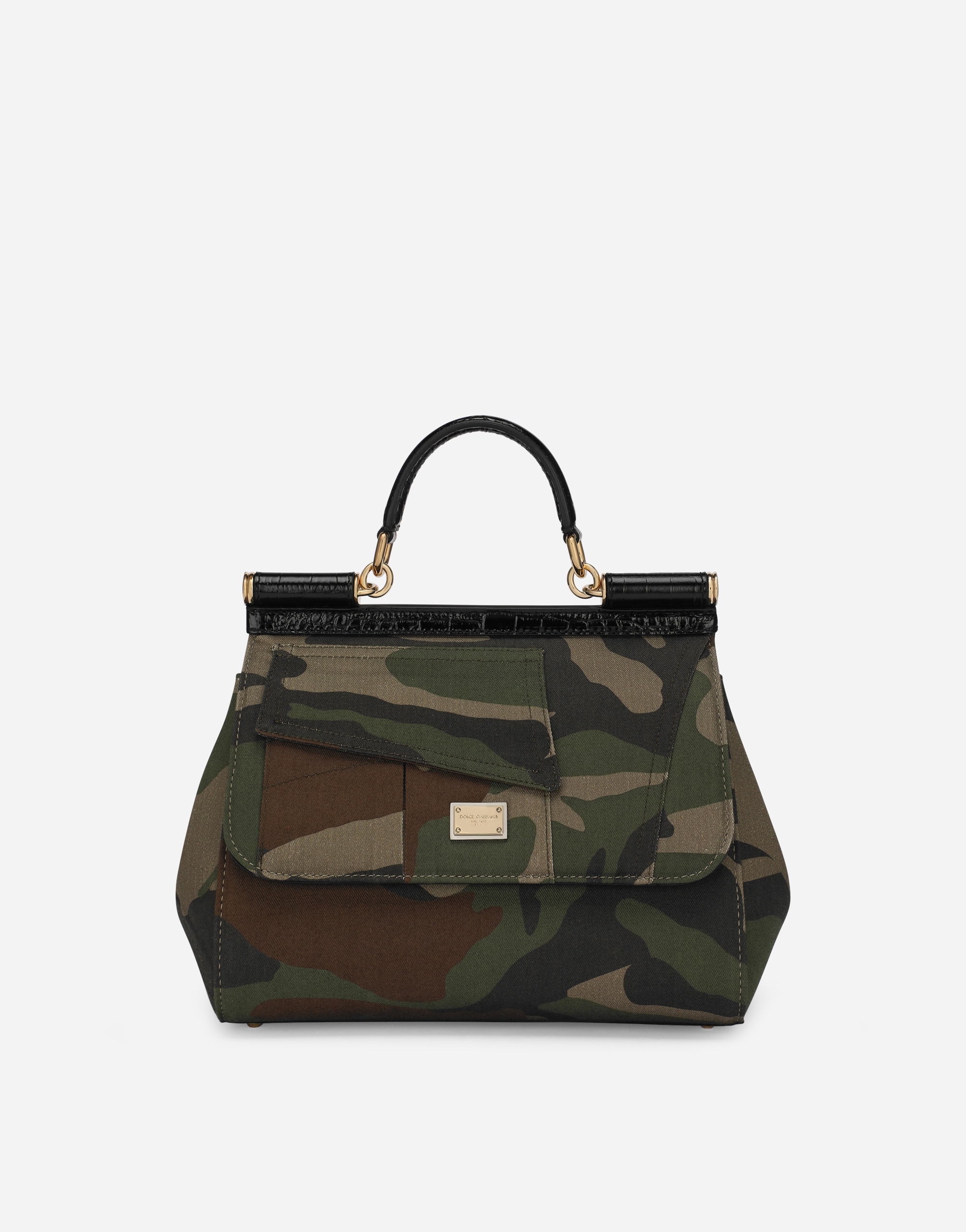 Medium Sicily bag in camouflage patchwork in Multicolor for Women |  Dolce&Gabbana®
