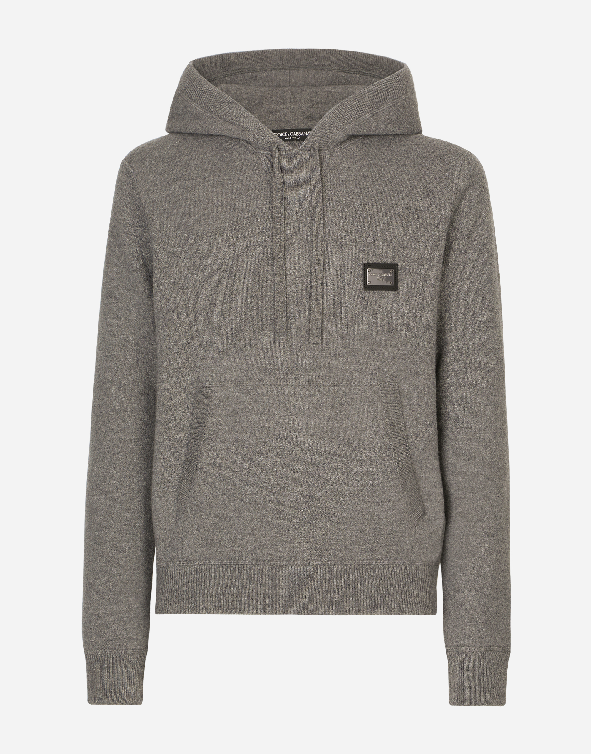 Wool and cashmere hooded sweater in Grey