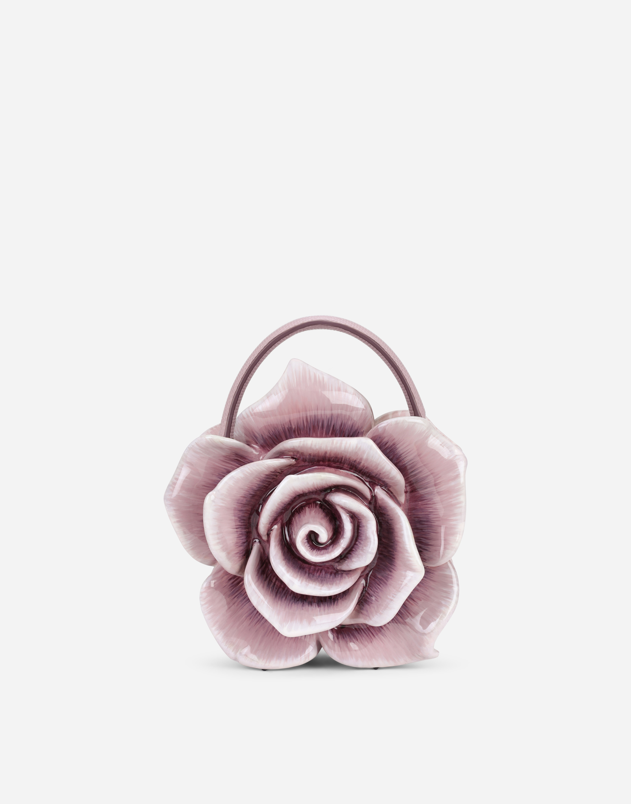 Rose Dolce Box bag in painted resin in Lilac