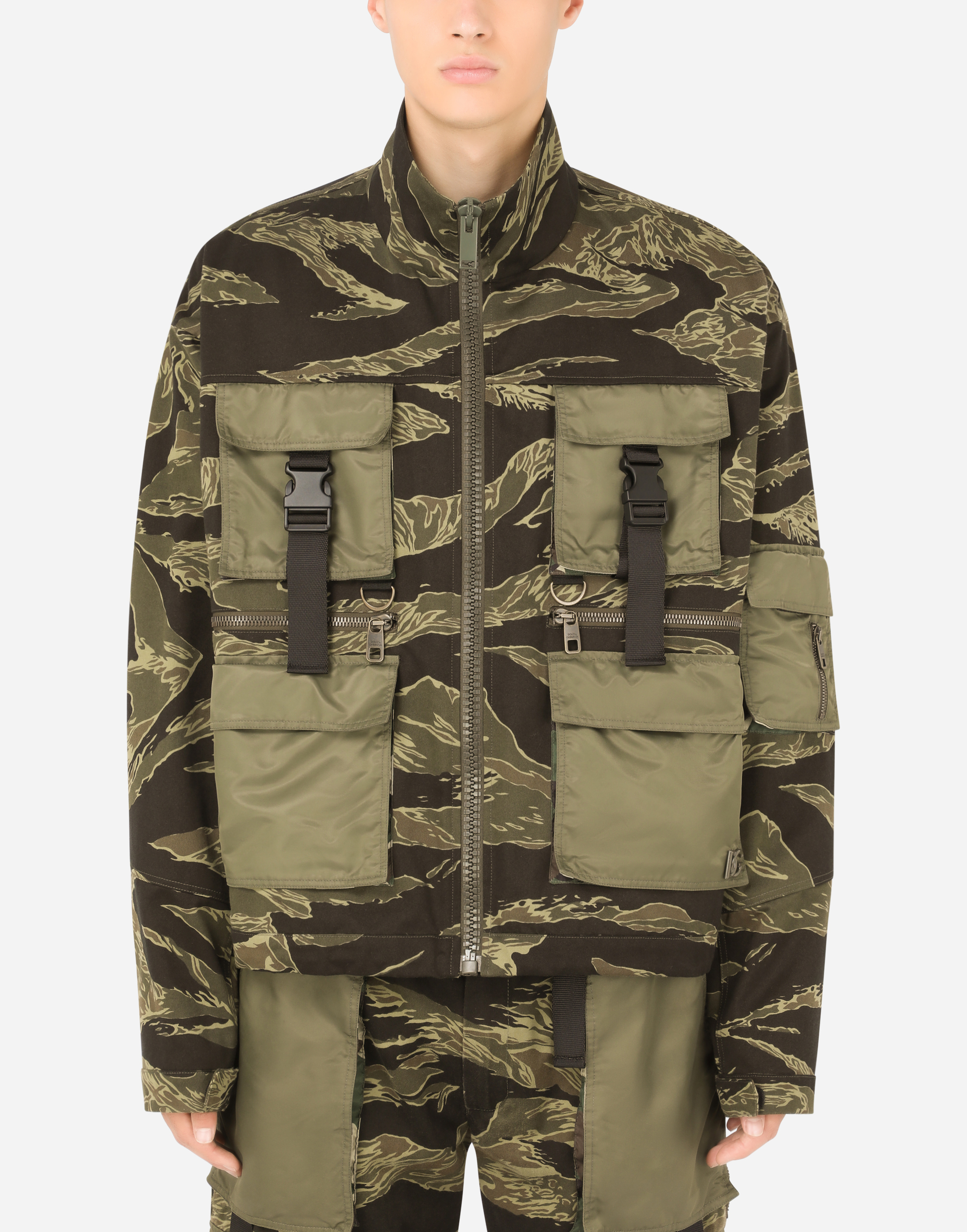 Camouflage-print cotton jacket in Multicolor
