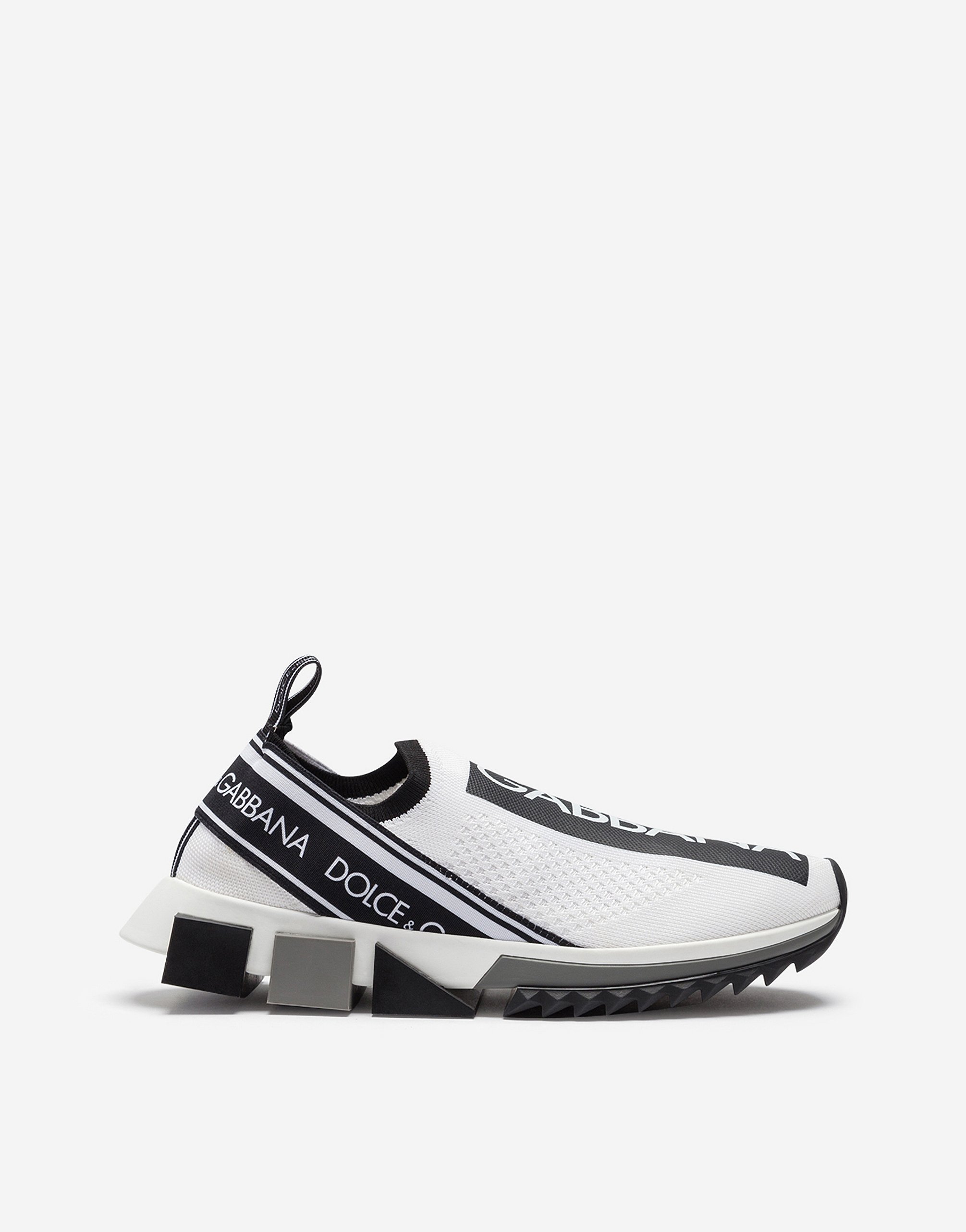 Stretch jersey Sorrento sneakers with logo in White/Black