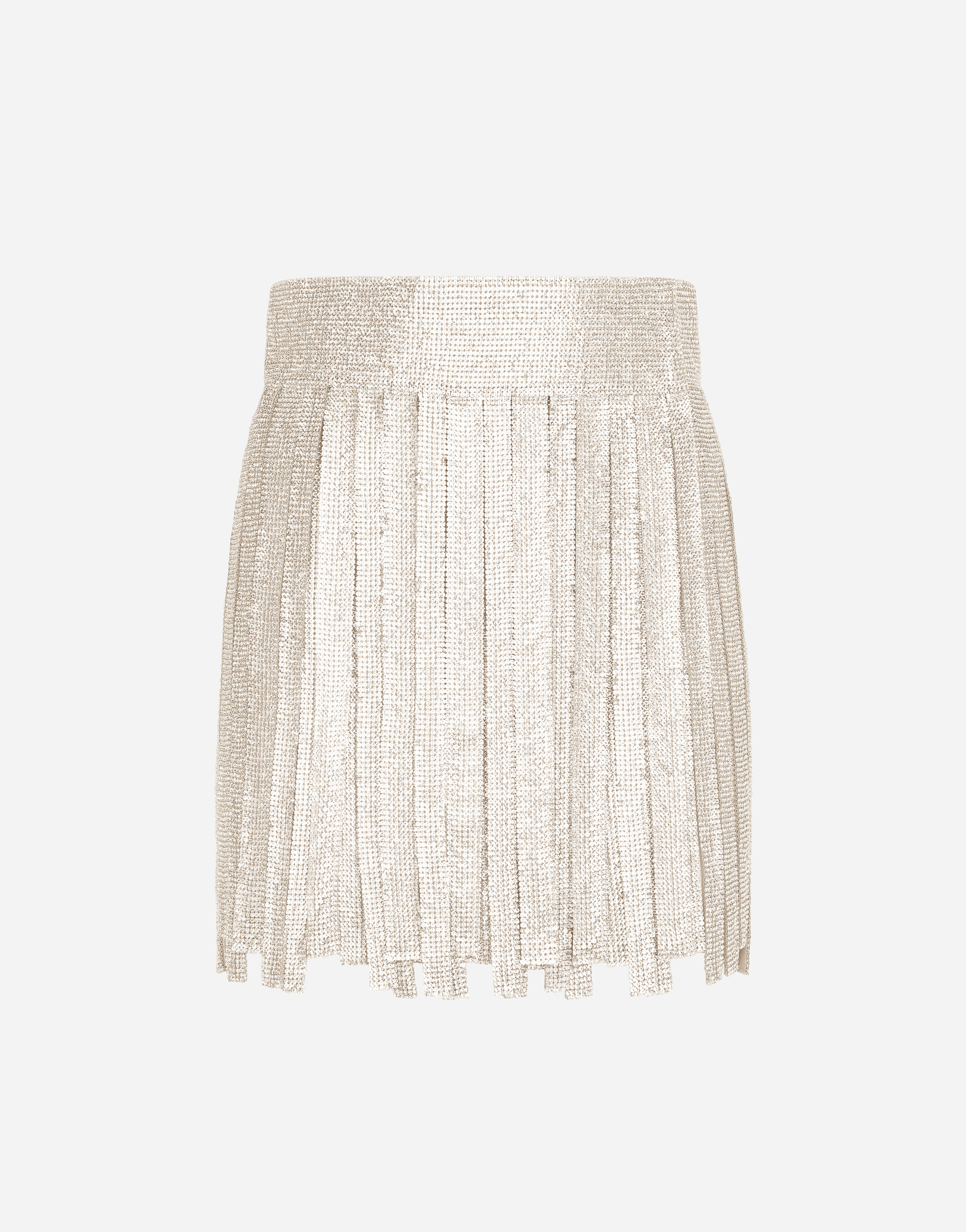 Crystal mesh miniskirt with fringing in Crystal