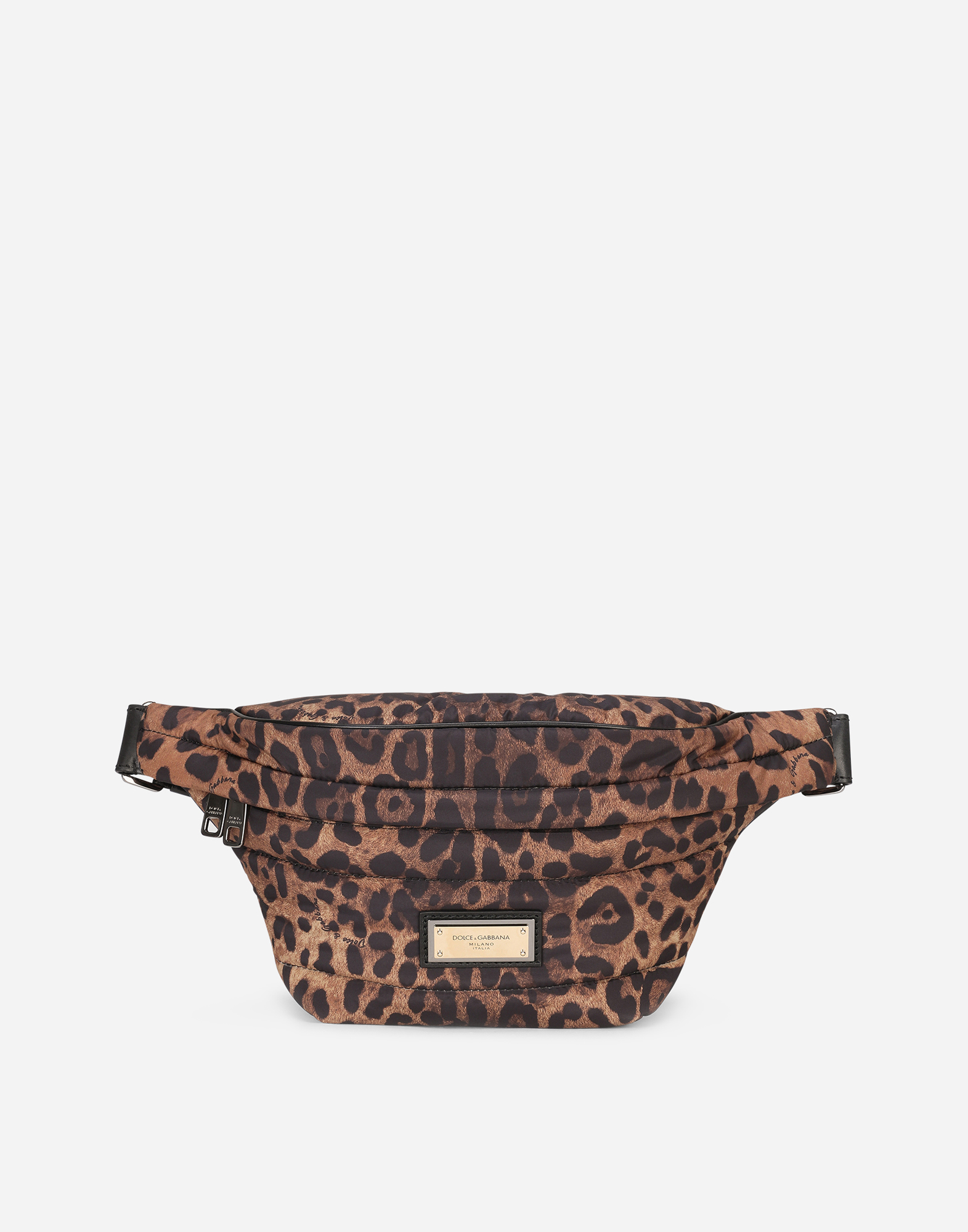 Dolce & Gabbana Leopard-print Sicily Belt Bag In Quilted Nylon In Leo Print