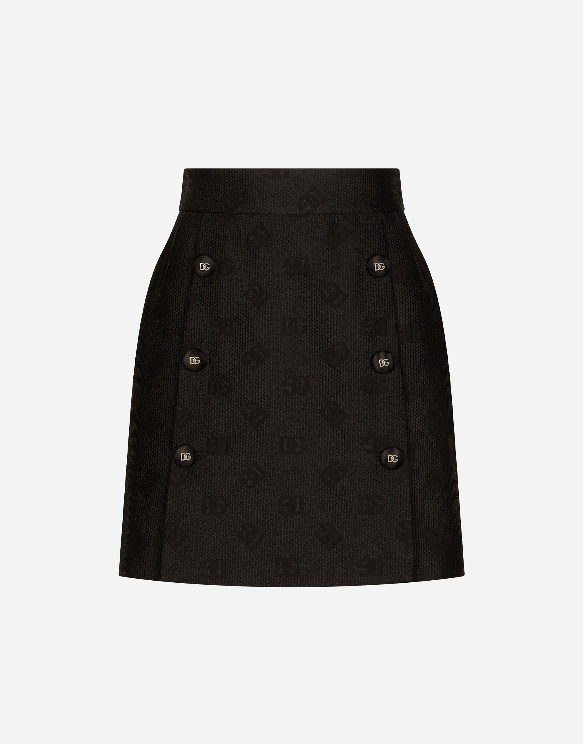 Jacquard miniskirt with all-over DG logo in Black