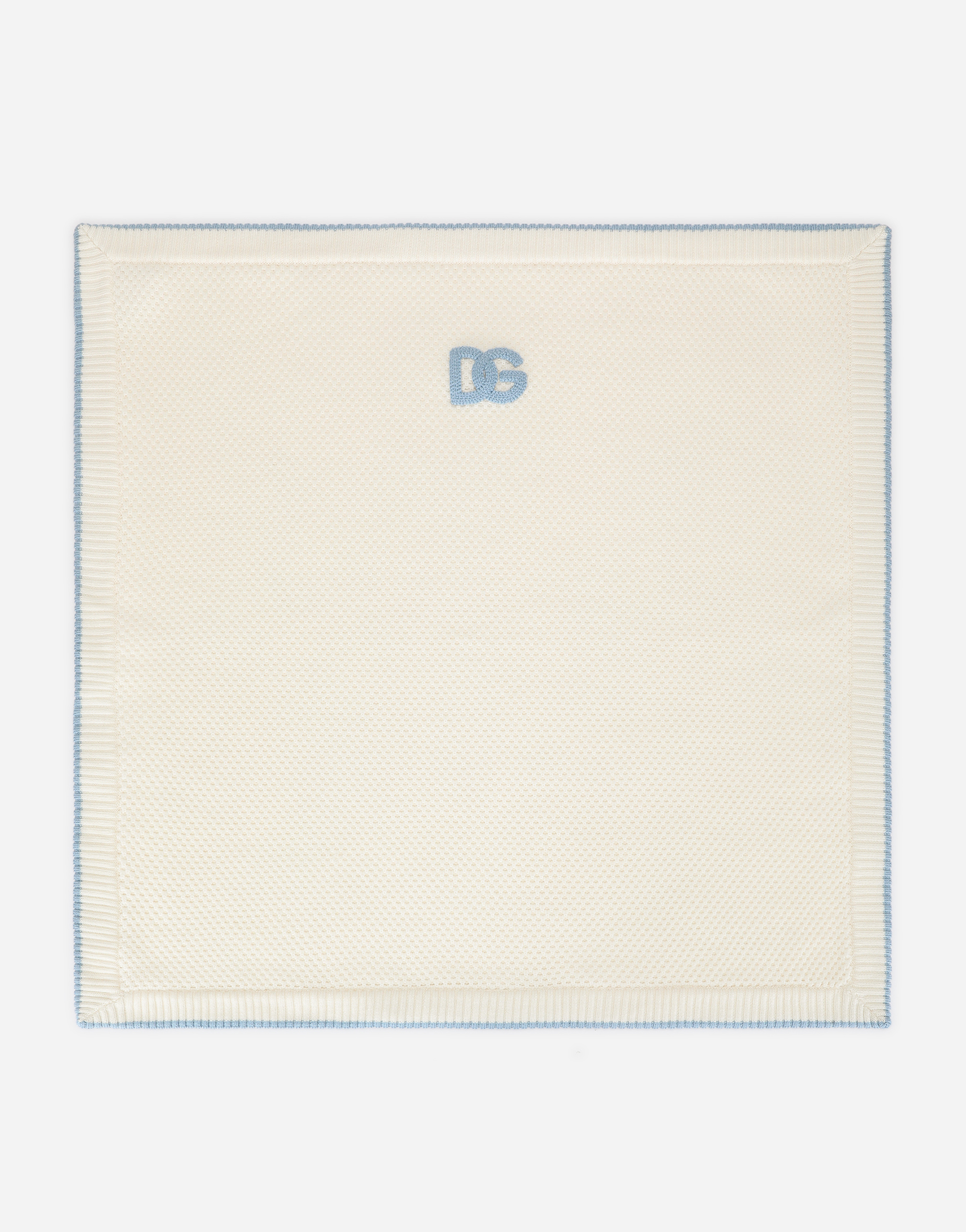 Dolce & Gabbana Babies' Knit Blanket With Dg Logo Patch In Multicolor