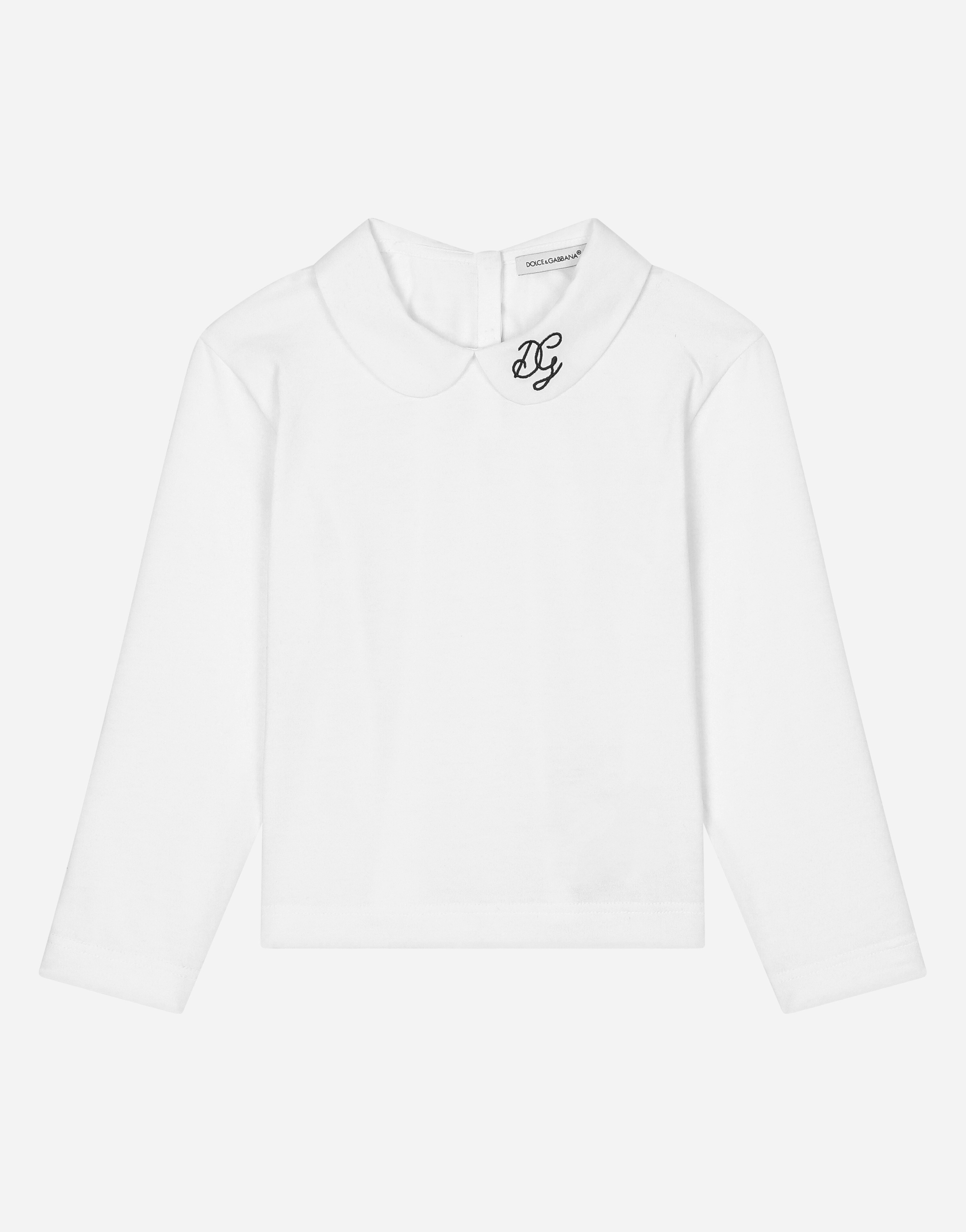 Jersey T-shirt with DG logo embroidery in White