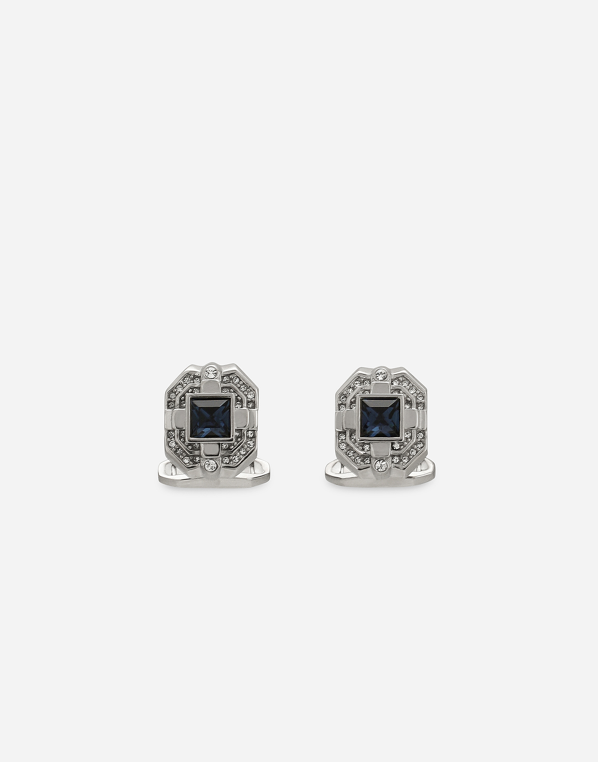 Dolce&Gabbana Silver cufflinks with crystal rhinestones