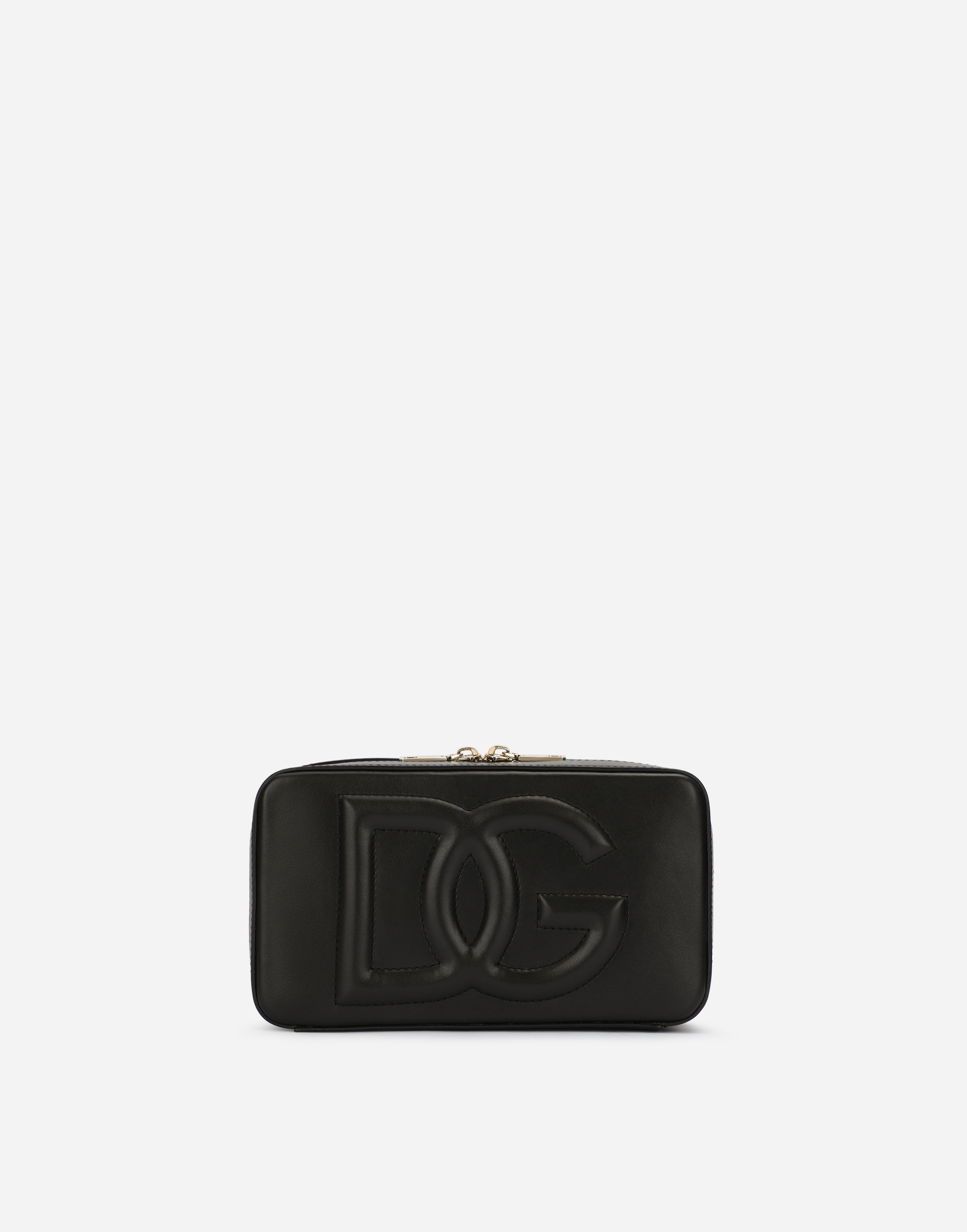 Small calfskin camera bag with logo