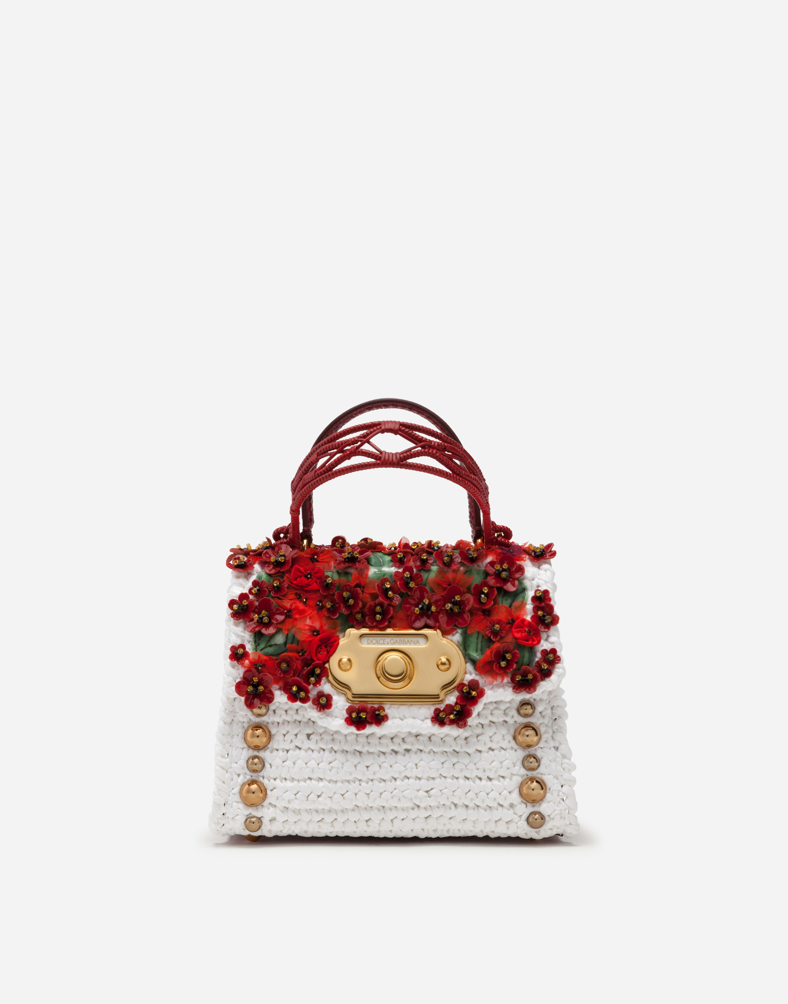 Dolce & Gabbana Medium Straw Welcome Bag With Embroidery In Floral Print |  ModeSens