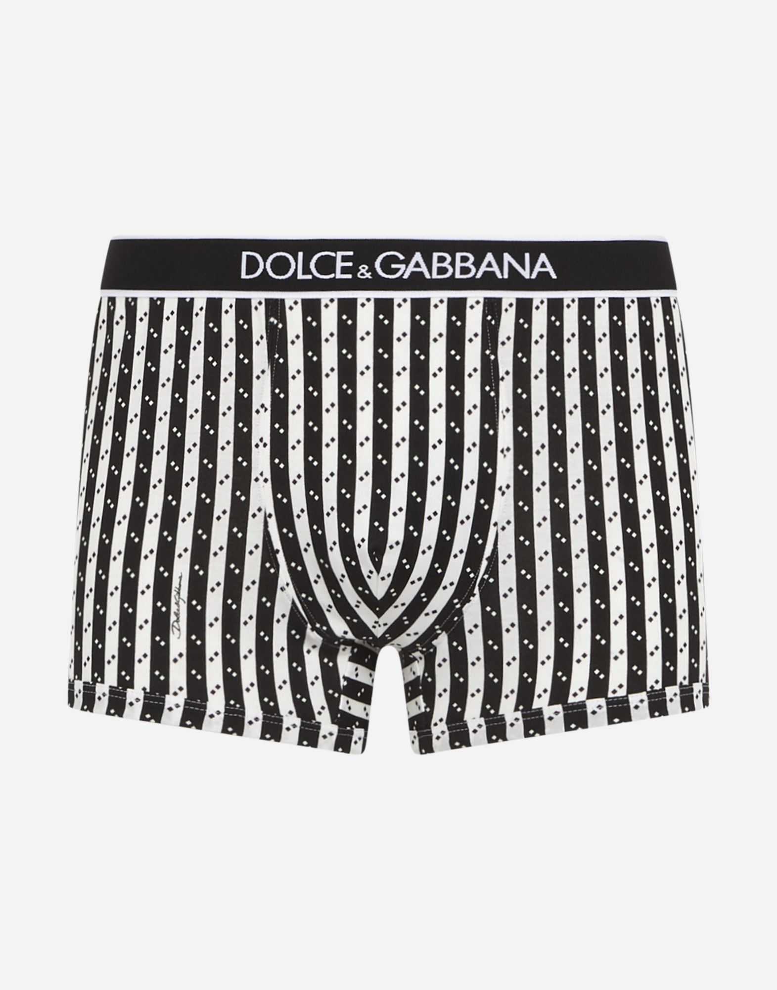 DOLCE & GABBANA COTTON BOXERS WITH SQUARED PRINT