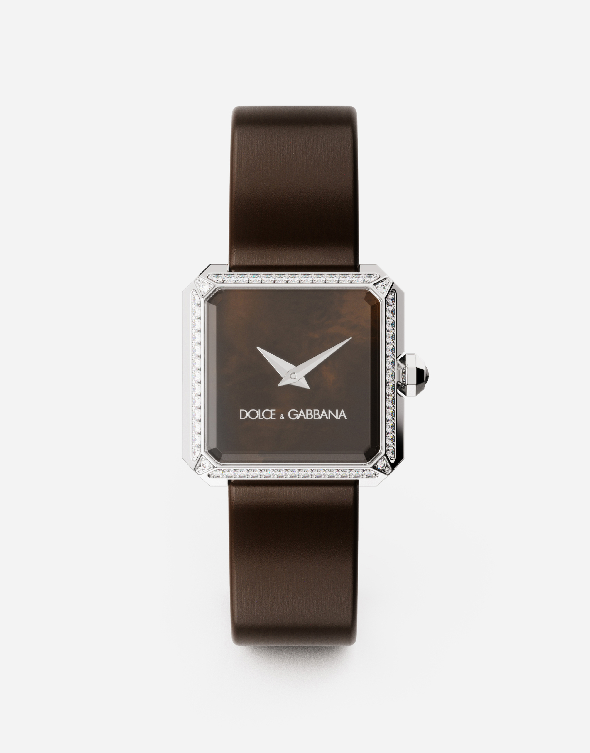 Sofia steel watch with colorless diamonds