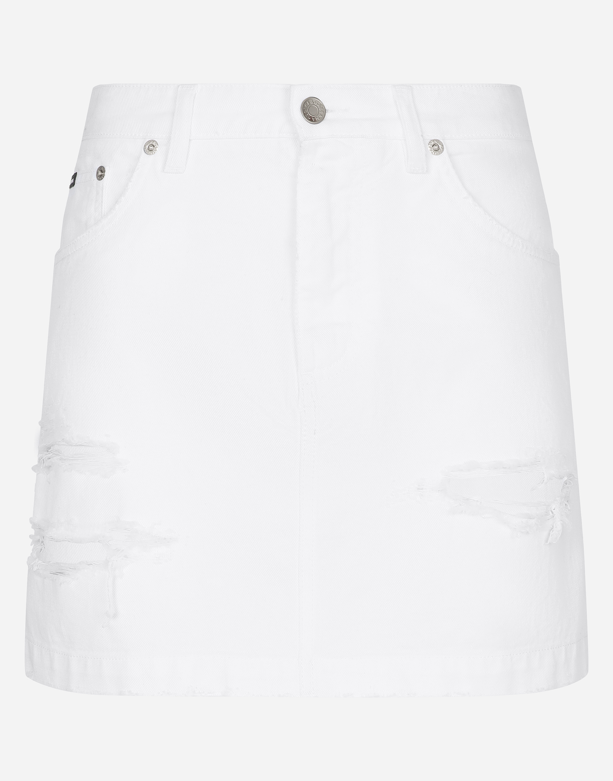 Dolce&Gabbana Denim mini skirt with rips