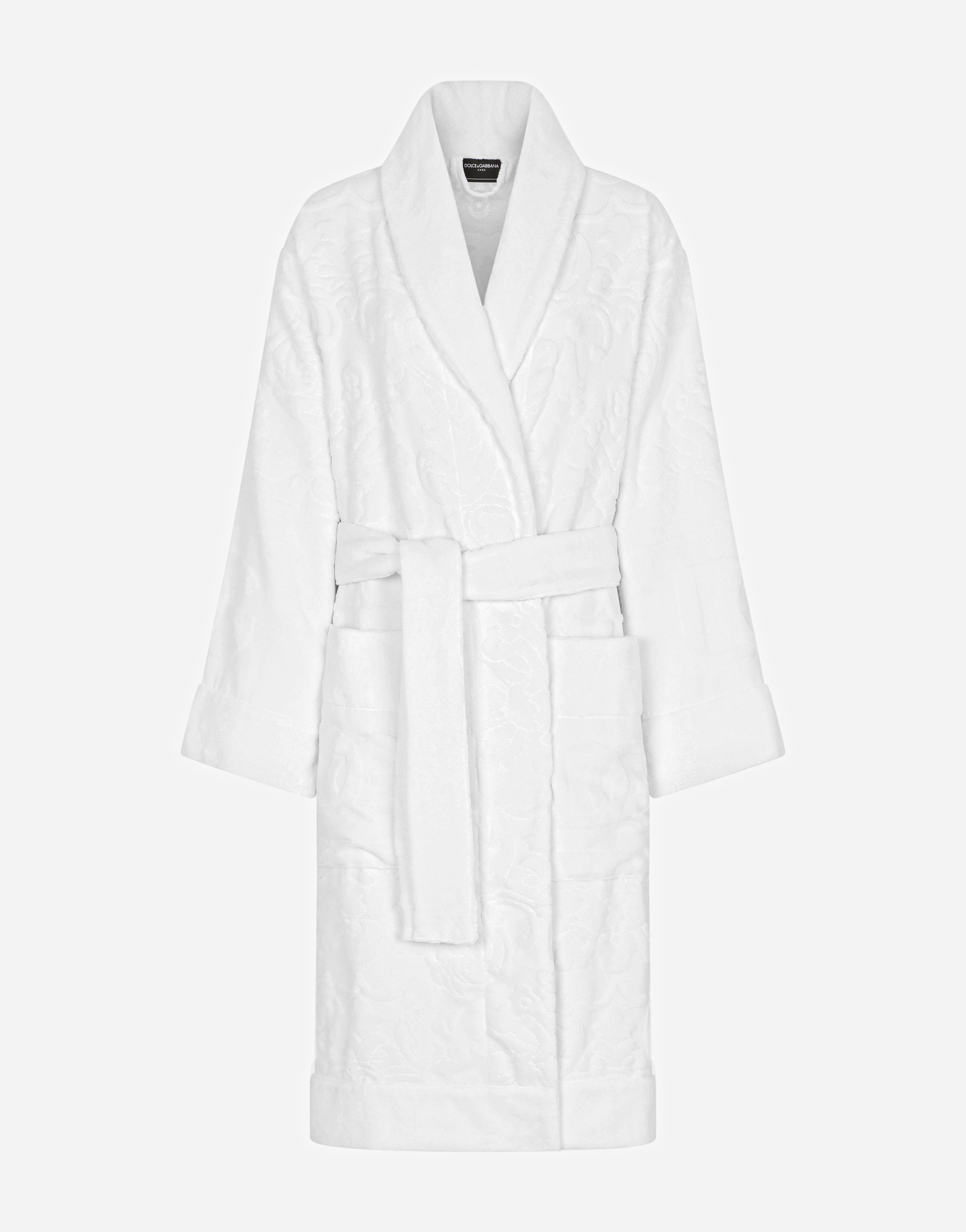 Bath Robe in Terry Cotton Jacquard