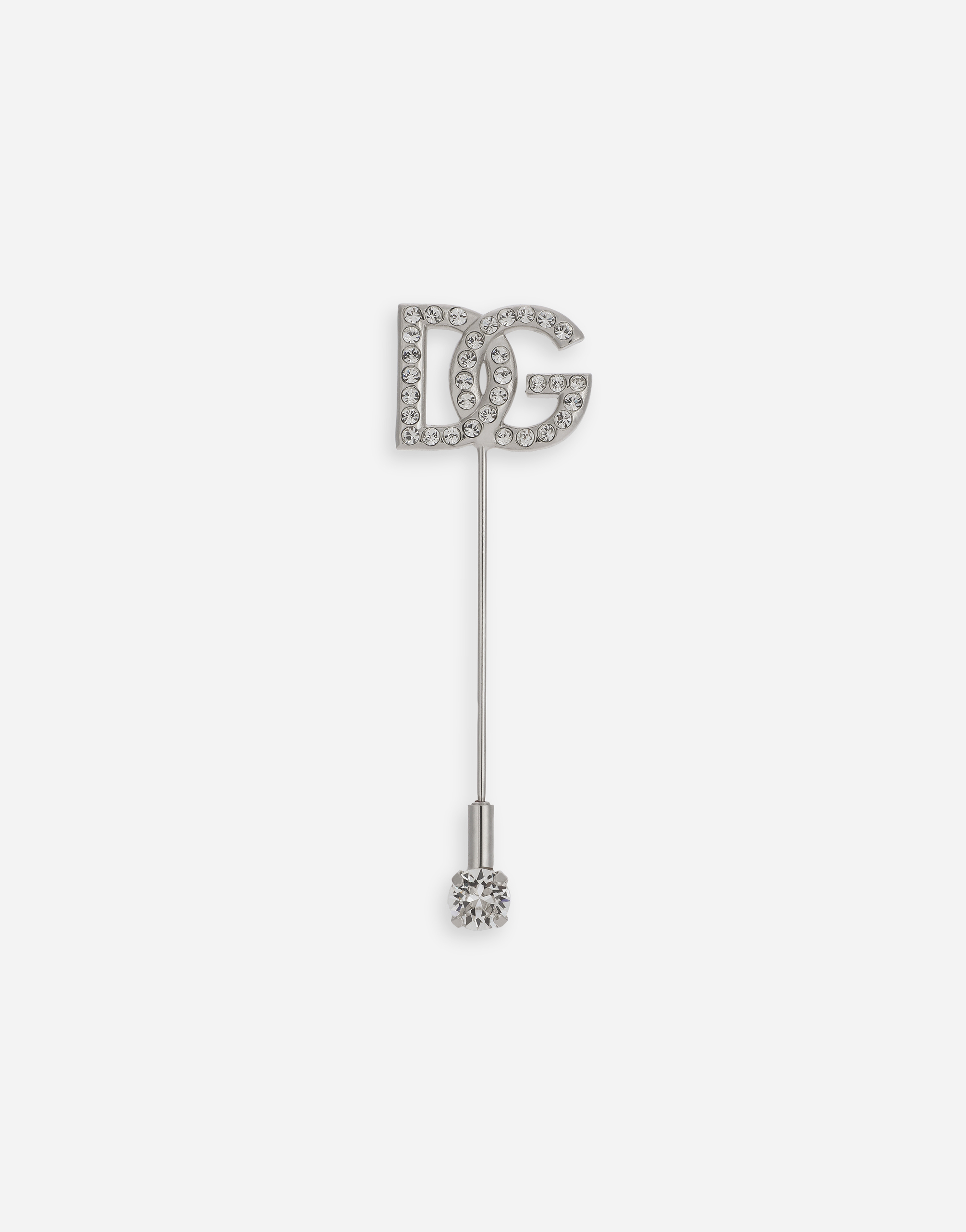 Lapel pin with DG logo and rhinestones