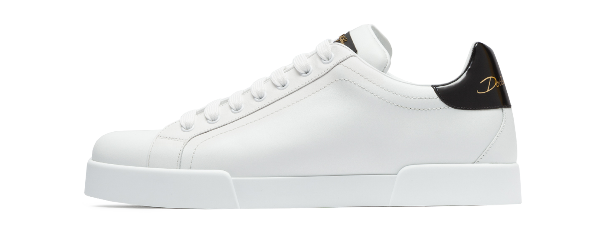 Leather Portofino sneakers - Men in White for Men | Dolce&Gabbana®