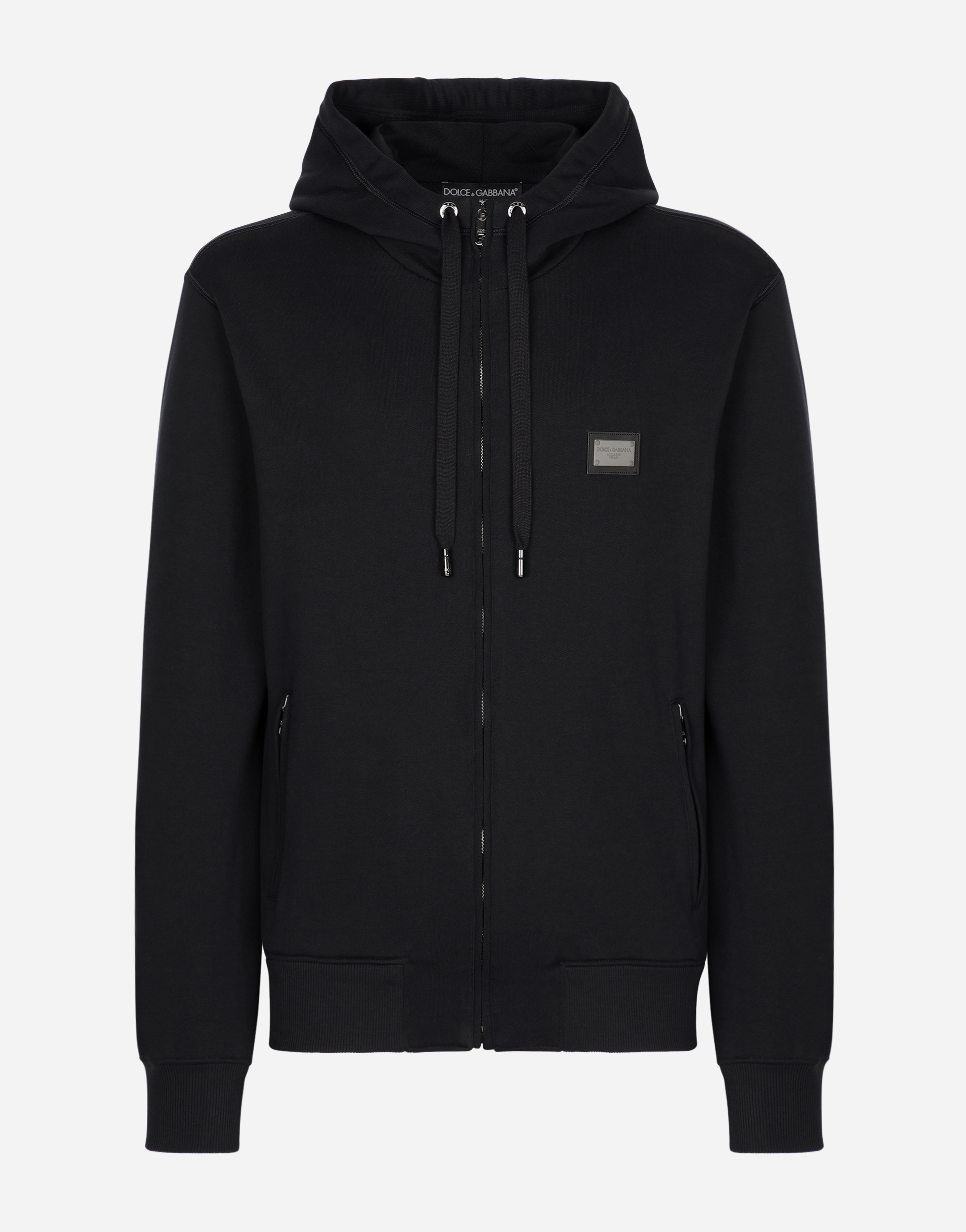 Jersey zip-up hoodie