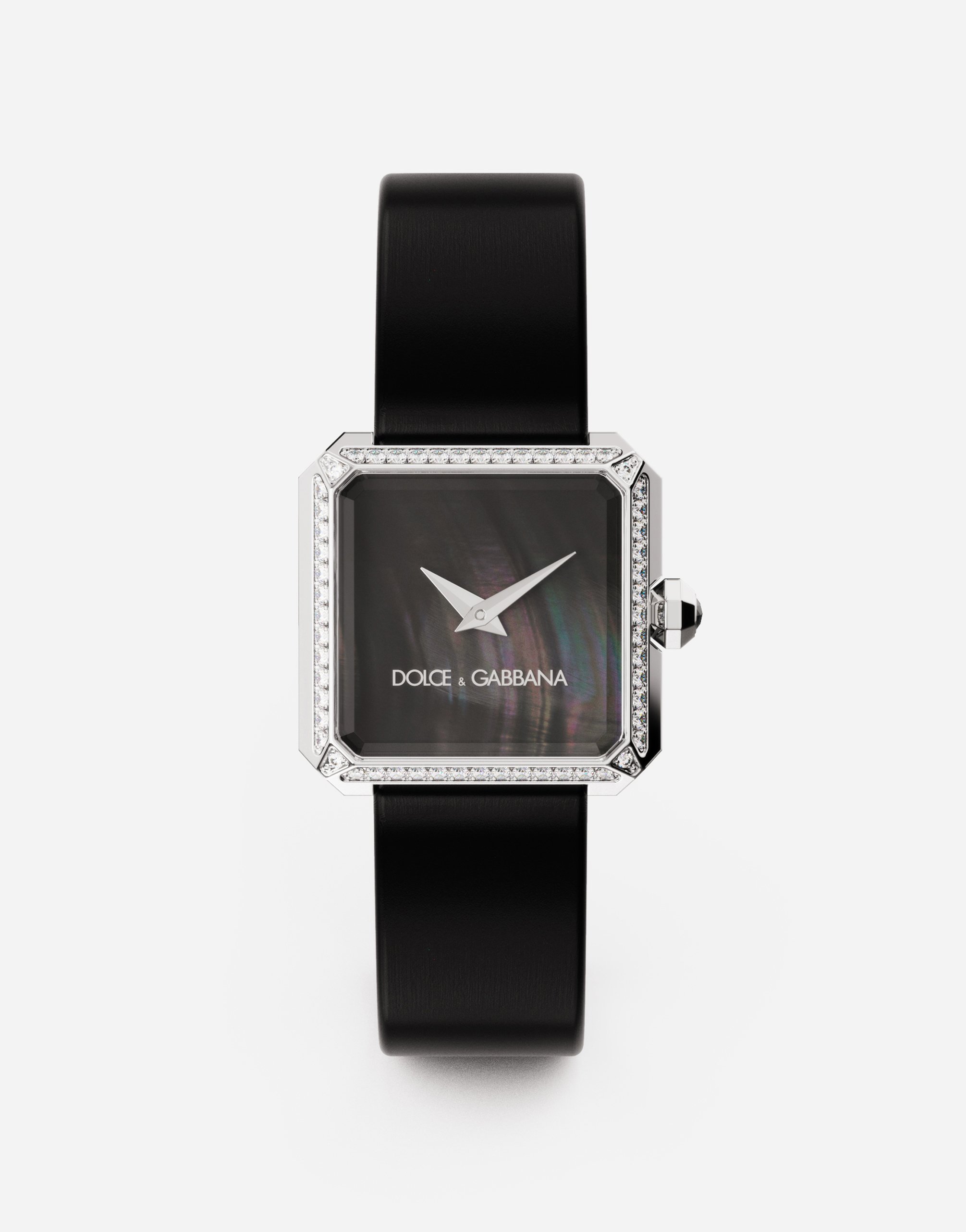 Sofia steel watch with colorless diamonds